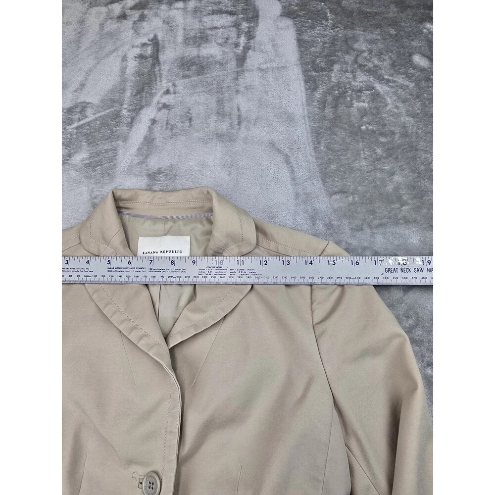 BANANA REPUBLIC Women's Beige Stretch Blazer Jacket Sz 2 Button Back Detail - Picture 3 of 6